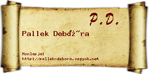 Pallek Debóra névjegykártya
